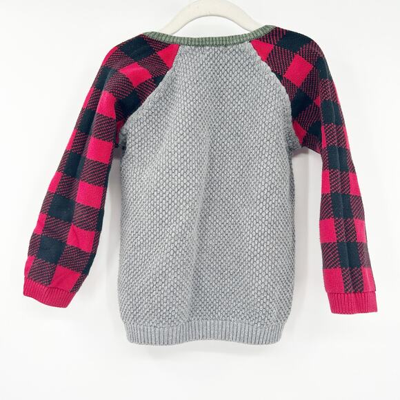 Mud Pie Kids Holiday Buffalo‎ Plaid Knit Reindeer Ugly Christmas Sweater 4T-5T - Picture 8 of 8